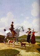 Wilhelm von Kobell Riders on Lake Tegernsee oil painting